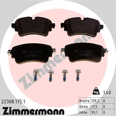 Колодки тормозные дисковые ZIMMERMANN 223081751