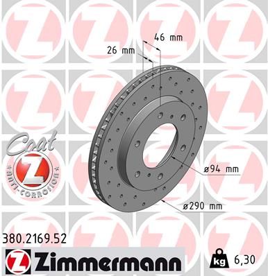 Диск тормозной передний ZIMMERMANN 380216952