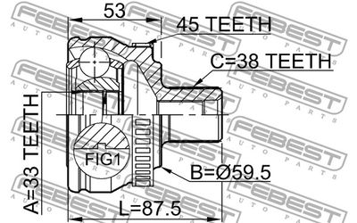 ШРУС наружный FEBEST 1710A4A45