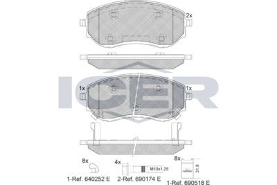 Колодки тормозные ICER 182342