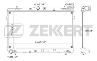 Радиатор охлаждения двигателя Zekkert MK1080
