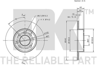 Диск тормозной NK 203633