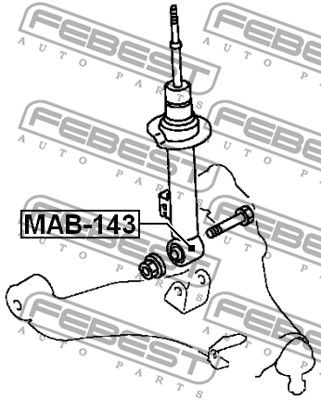 Сайлентблок переднего амортизатора FEBEST MAB143
