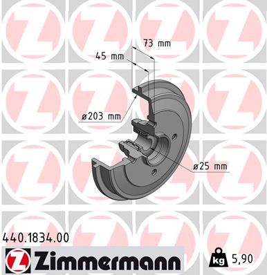 Барабан тормозной с подшипником ZIMMERMANN 440183400