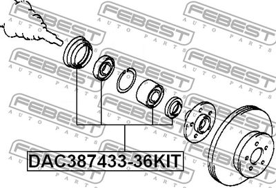 Подшипник ступичный передний ремкомплект FEBEST DAC38743336KIT