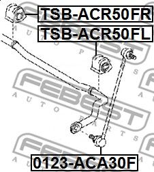 Втулка переднего стабилизатора левая FEBEST TSBACR50FL