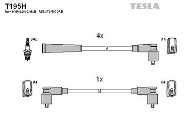 Комплект проводов высоковольтных TESLA T195H