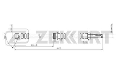 Шланг тормозной задний Zekkert BS9196