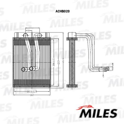 Радиатор отопителя Miles ACHB020