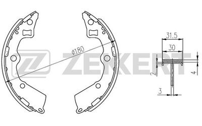 Колодки тормозные задние барабанные Zekkert BK4258