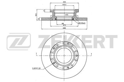 Диск тормозной задний с кольцом АБС Zekkert BS6158