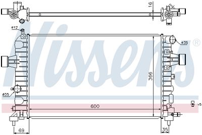 Радиатор системы охлаждения NISSENS 630744