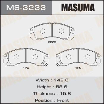 Колодки тормозные дисковые передние Masuma MS3233