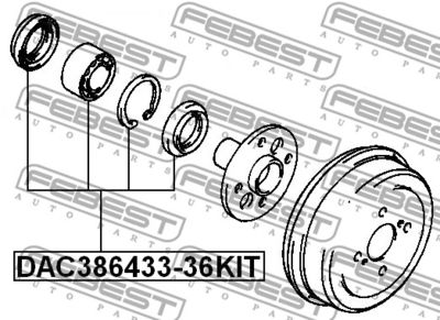 Подшипник ступичный задний ремкомплект FEBEST DAC38643336KIT