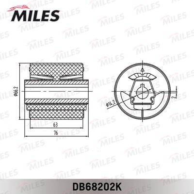 Сайлентблок переднего рычага передней подвески комплект Miles DB68202K