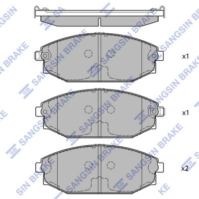 Колодки тормозные дисковые SANGSIN SP1053