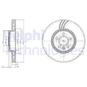 Диск тормозной передний DELPHI BG4123