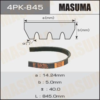 Ремень поликлиновой Masuma 4PK845
