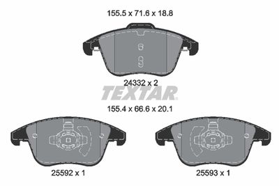 Колодки тормозные передние TEXTAR 2433205