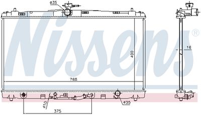 Радиатор системы охлаждения NISSENS 646906
