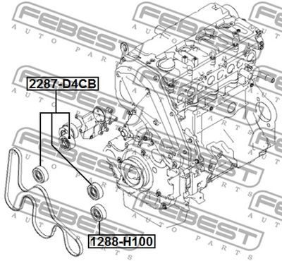 Ролик натяжителя FEBEST 2287D4CB