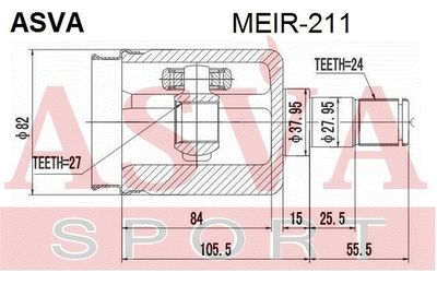 ШРУС внутренний правый ASVA MEIR211
