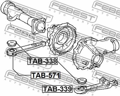 Сайлентблок опоры дифференциала FEBEST TAB571
