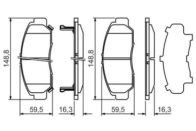 Колодки тормозные дисковые передние BOSCH 0986424722
