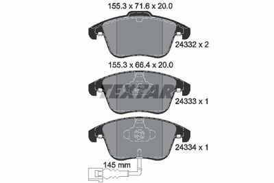 Колодки тормозные передние TEXTAR 2433301