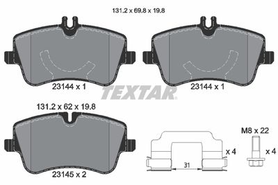 Колодки тормозные дисковые передние TEXTAR 2314401