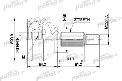 ШРУС наружный комплект PATRON PCV1417