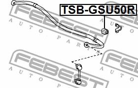 Втулка стабилизатора заднего FEBEST TSBGSU50R