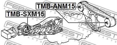 Сайлентблок опоры дифференциала FEBEST TMBSXM15