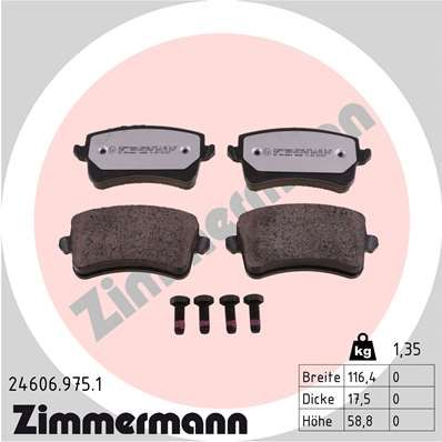 Колодки тормозные дисковые ZIMMERMANN 246069751