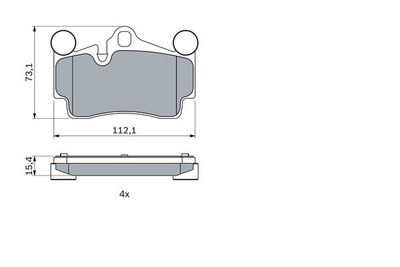 Колодки тормозные дисковые задние BOSCH 0986424741