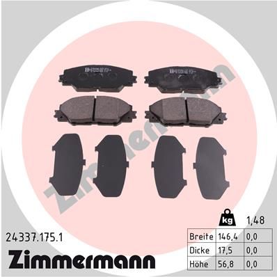 Колодки ZIMMERMANN 243371751