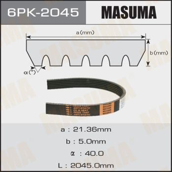 Ремень поликлиновой Masuma 6PK2045