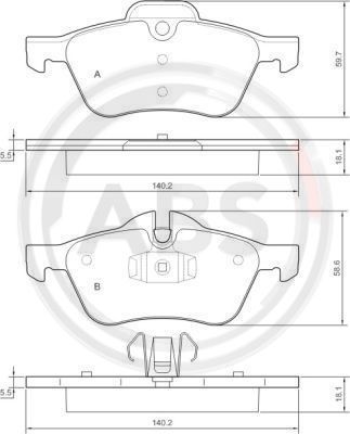 Комплект колодок для дискового тормоза BOSCH 0986424652