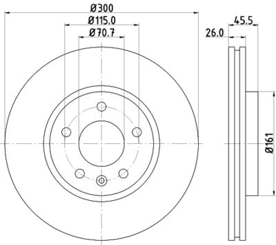 Диск тормозной с покрытием HELLA 8DD355116591