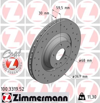Диск тормозной ZIMMERMANN 100331952