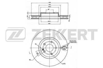 Диск тормозной передний Zekkert BS6348