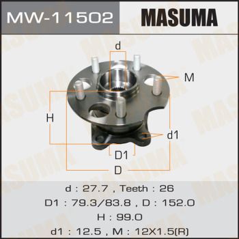 Ступица колеса с интегрированным подшипником Masuma MW11502