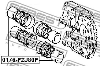 Поршень суппорта тормозного переднего FEBEST 0176FZJ80F