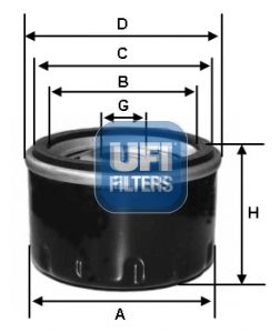 Фильтр масляный UFI 2358400
