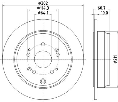 Диск тормозной задний Nisshinbo ND8020K