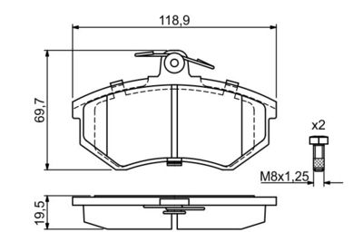 Колодки тормозные дисковые передние BOSCH 0986466700