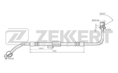 Шланг тормозной передний правый Zekkert BS9041