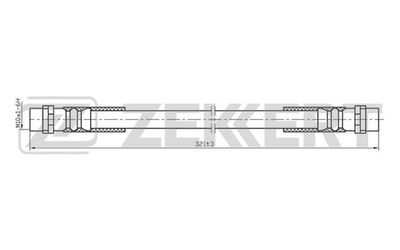 Шланг тормозной передний Zekkert BS9051
