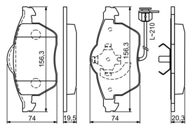 Колодки тормозные дисковые передние BOSCH 0986494050
