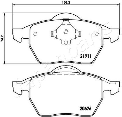 Колодки тормозные дисковые комплект JAPANPARTS PA0941AF